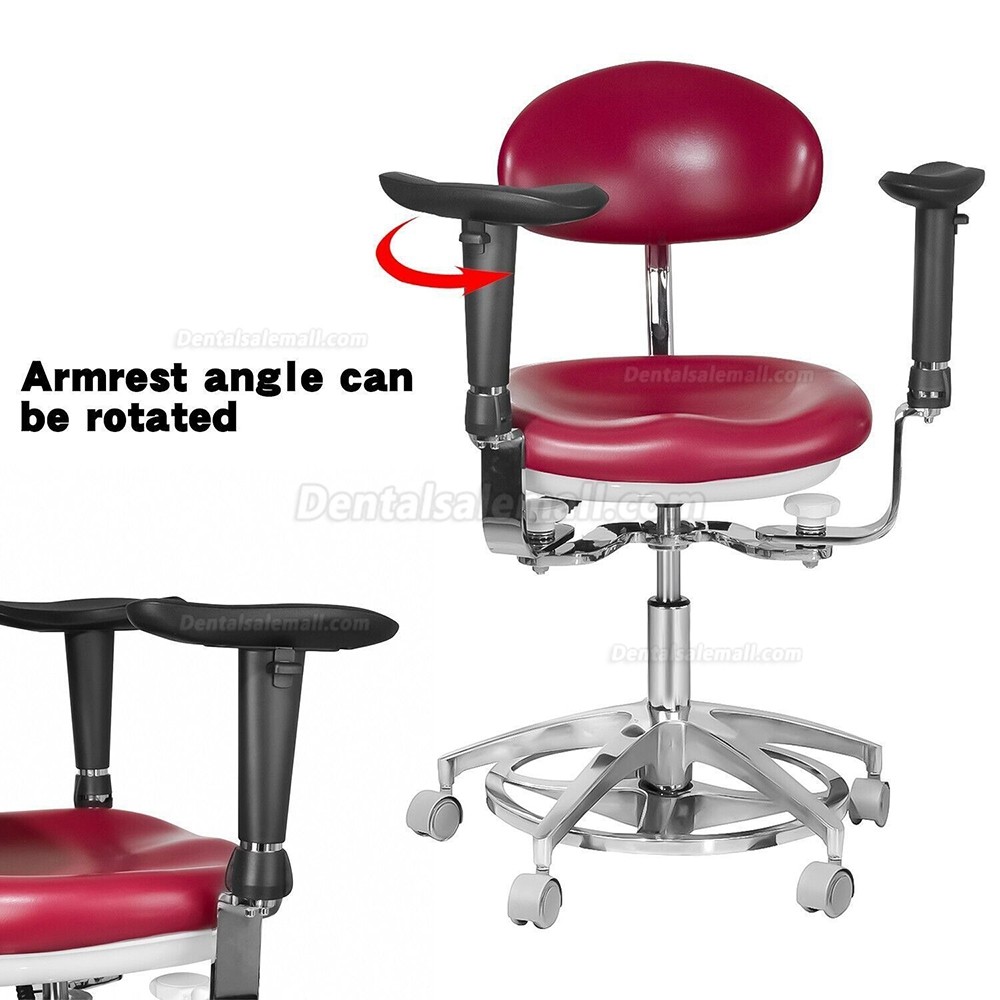 Ergonomic Dental Microscope Stool with Armrest Dentist Surgeon Chair Adjustable Microsurgical Stool